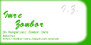 imre zombor business card